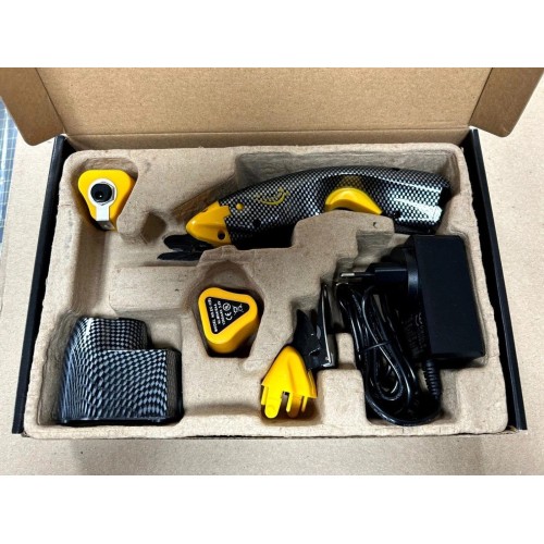 Cordless Rechargeable Electric Scissors EC-1 Complete with 2 Cutters, Battery